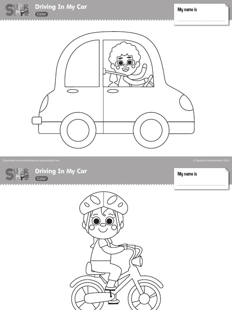 Driving In My Car Worksheet Download | PDF