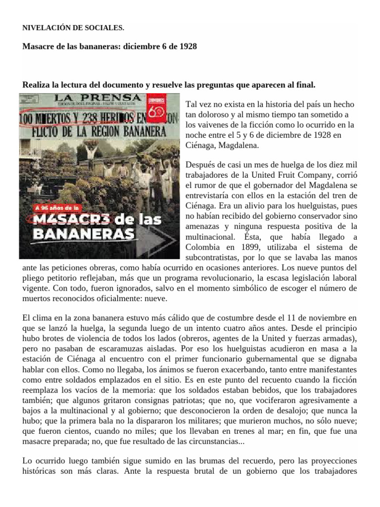 NIVELACION_MASACRE_DE_LAS_BANANERAS | PDF
