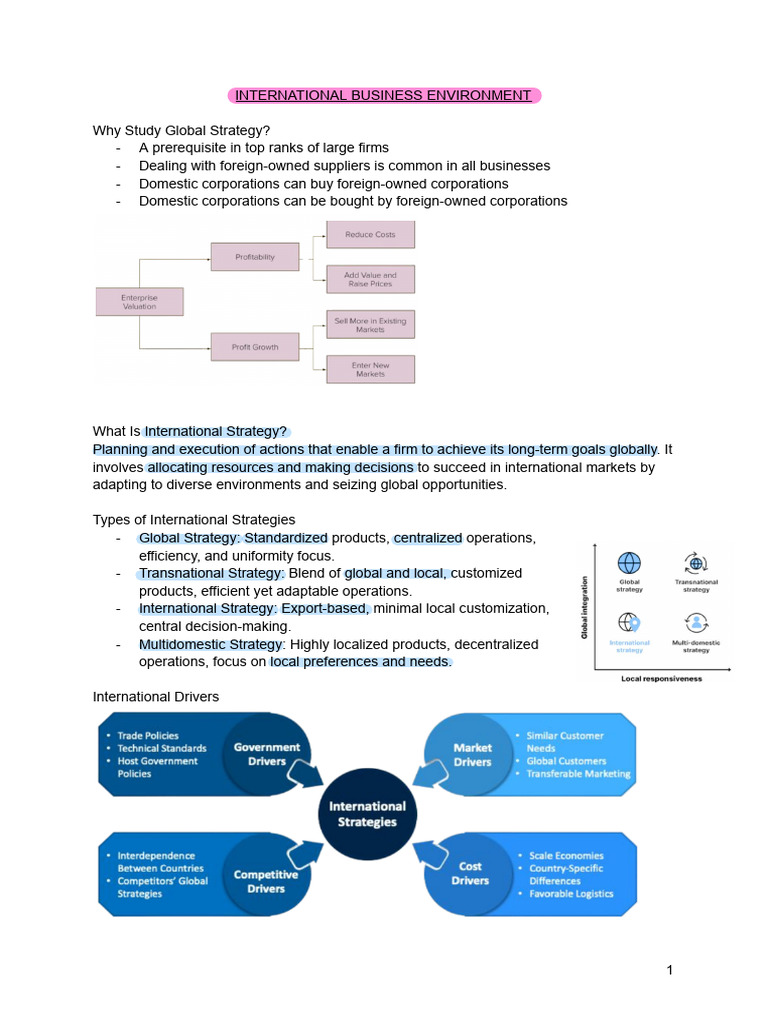 International Strategy Notes | PDF | Cost Of Living | Entrepreneurship