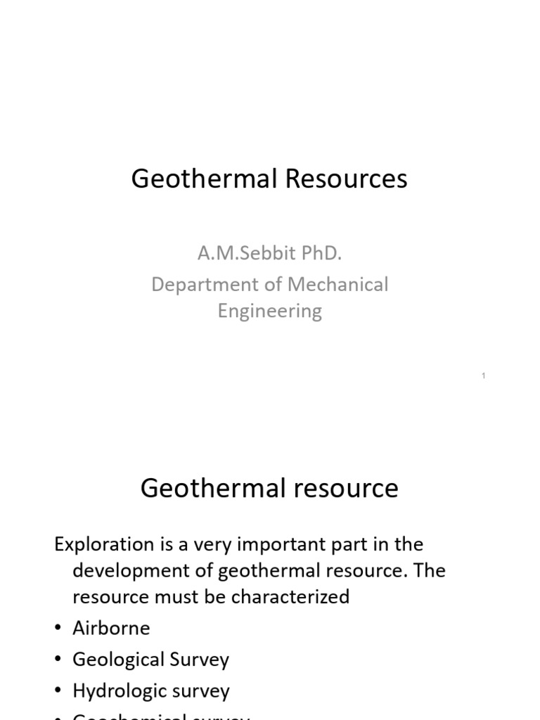 Geothermal Resource Exploration Techniques | PDF | Geothermal Energy ...