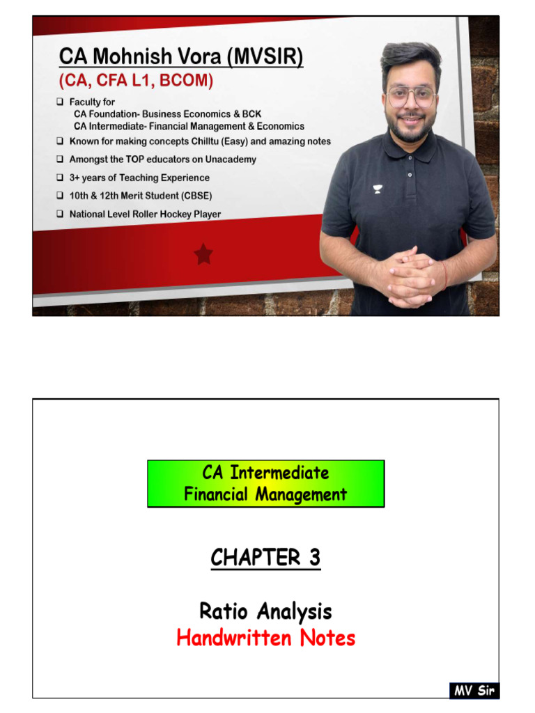 CA Inter Financial Management: Ratio Analysis | PDF | Financial Ratio ...
