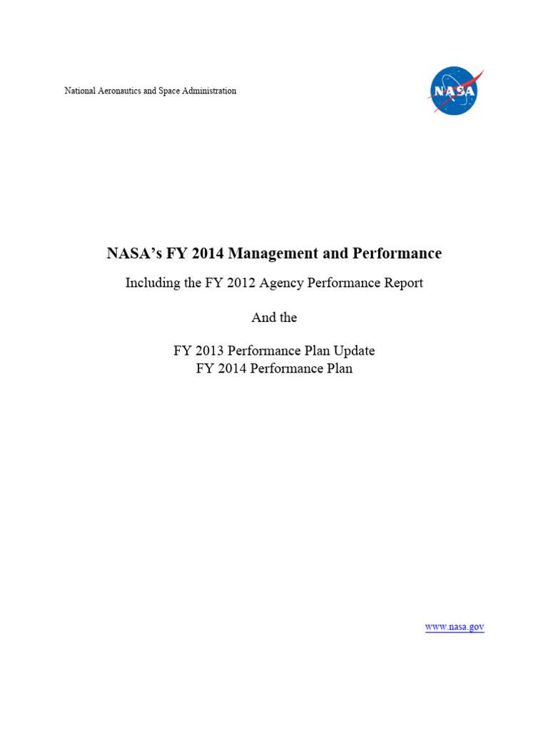 754111main 1-NASA FY14 MP508-pt1-2 | PDF | Nasa | Strategic Planning