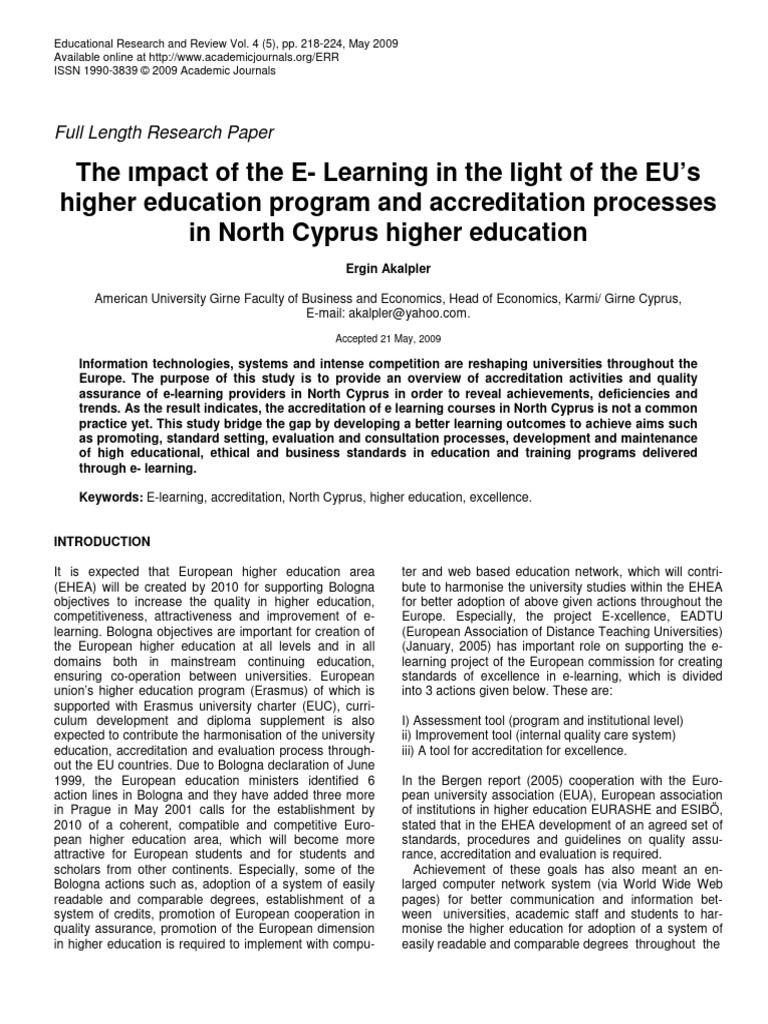 The Impact of The E-Learning in The Light of The E | PDF | Educational ...