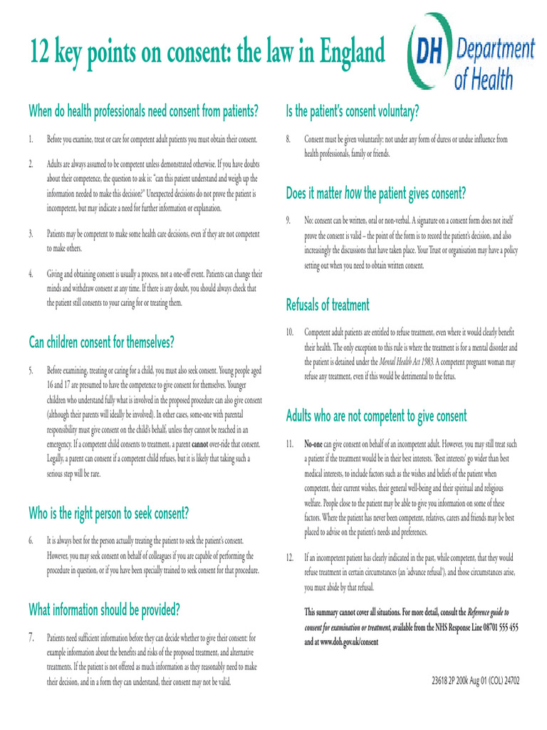 Understanding Patient Consent Requirements | PDF | Informed Consent ...