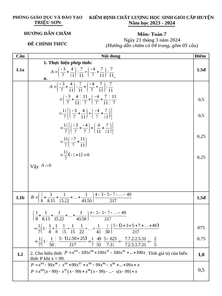 HDC Toan 7 - 2024 CT | PDF