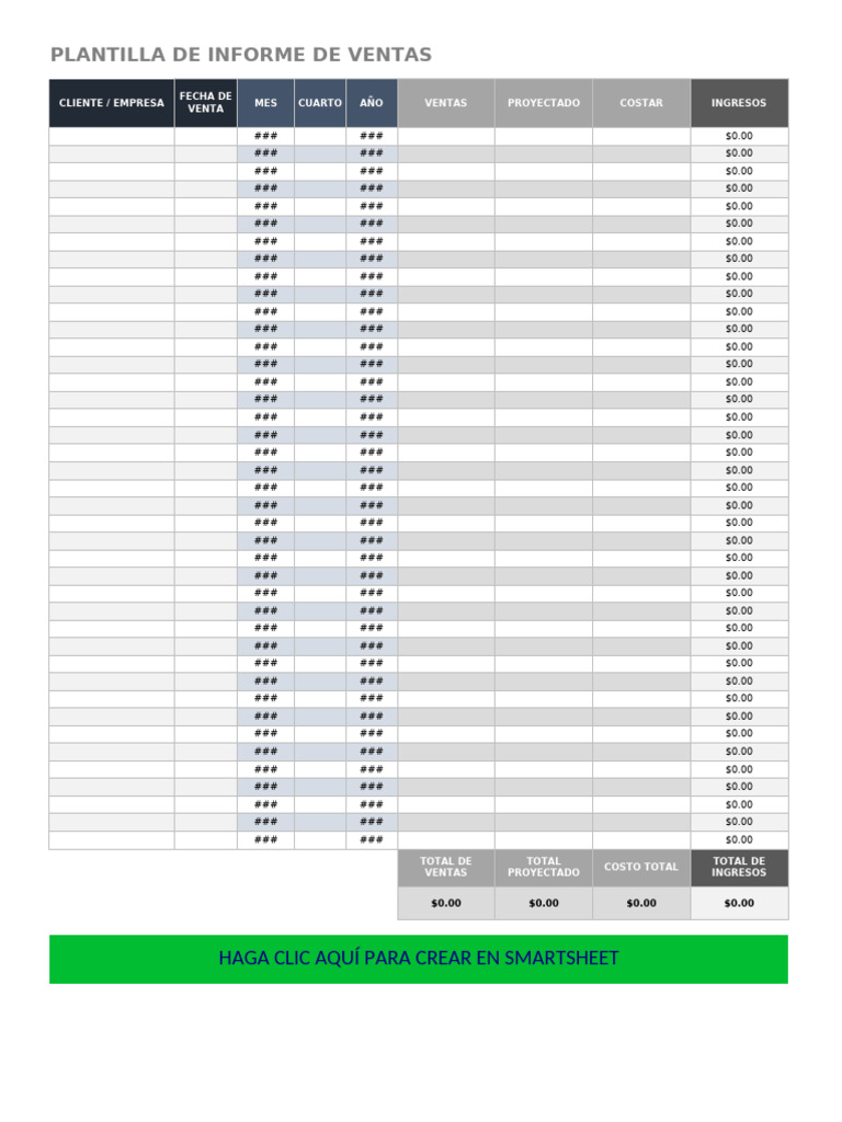 Plantilla de Informe de Ventas Gratis | PDF