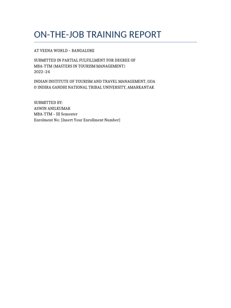 Rephrased OJT Report Aswin | PDF