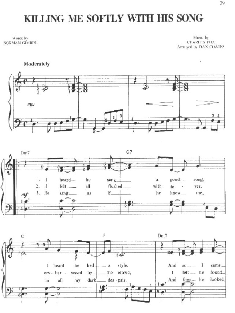 Charles Fox - Kiling Me Softly With His Song | PDF