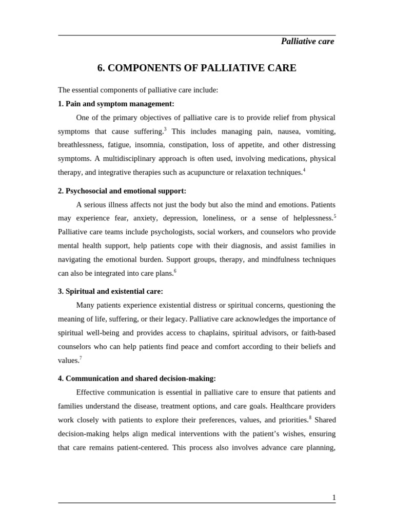 Essential Components of Palliative Care | PDF | Palliative Care | End ...