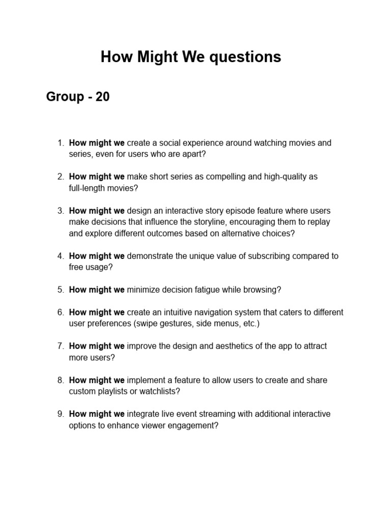 HMW Question | PDF