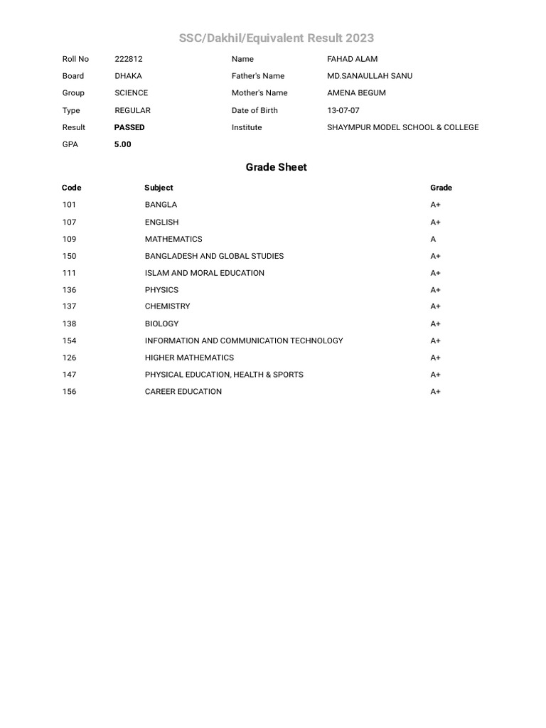 Education Board Bangladesh Pdf