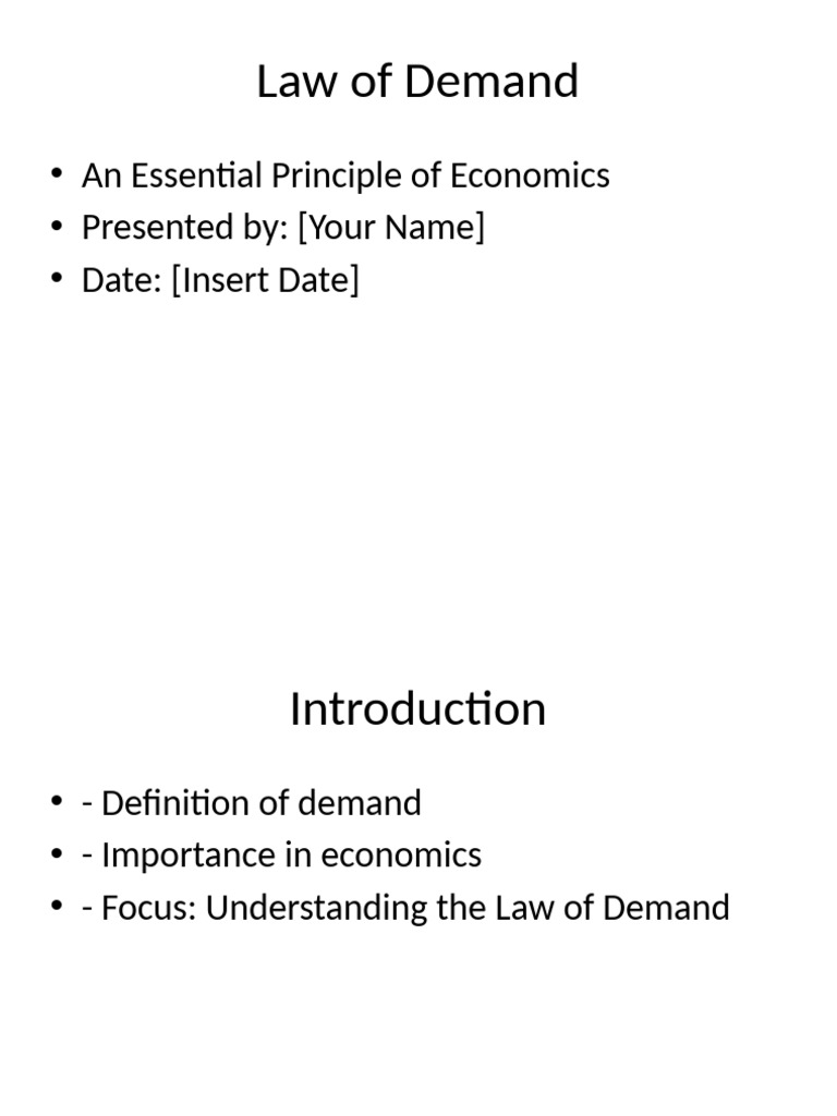 Understanding the Law of Demand | PDF