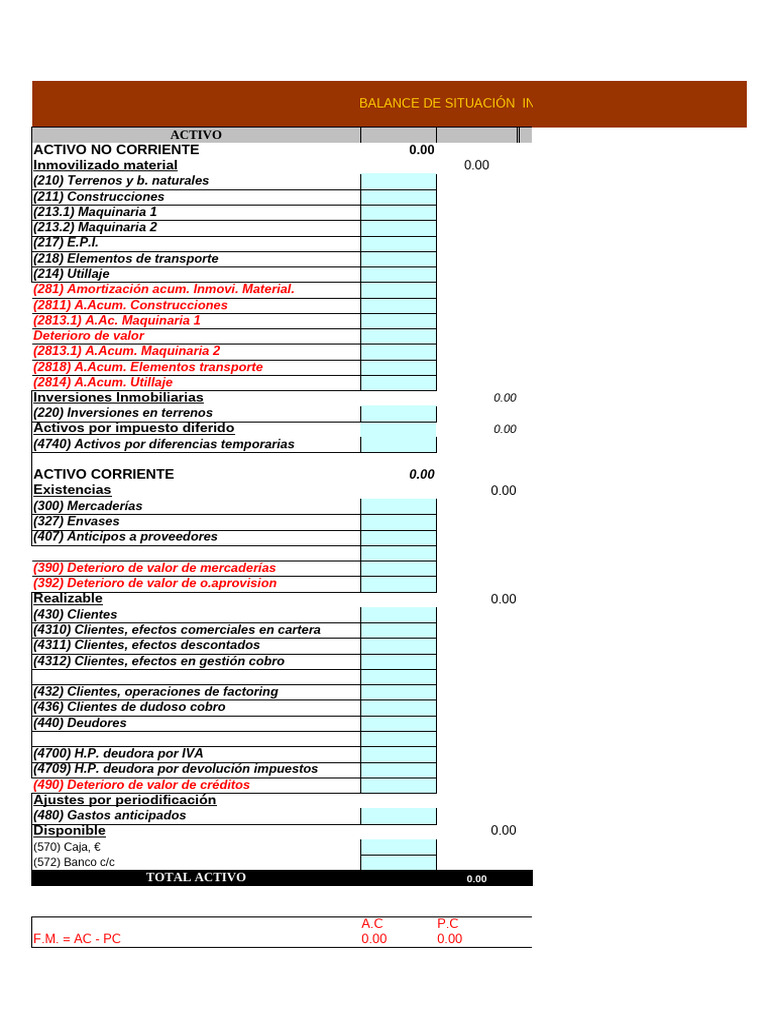 Balance de Situación Inicial Detallado | PDF | Deuda | Corporaciones