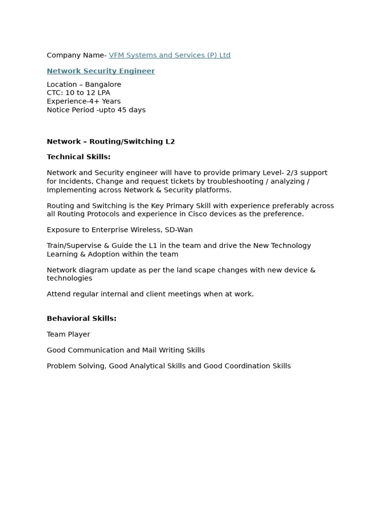 Network Security Engineer | PDF