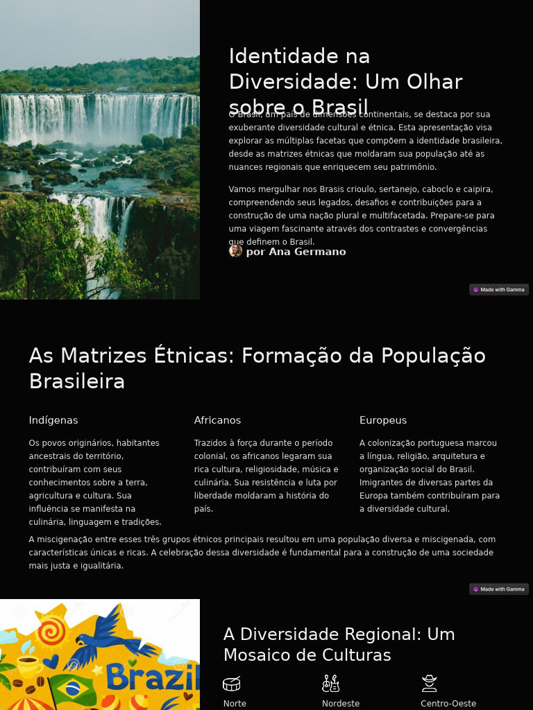 Identidade Brasileira na Diversidade Cultural | PDF | Brasil | Povos ...