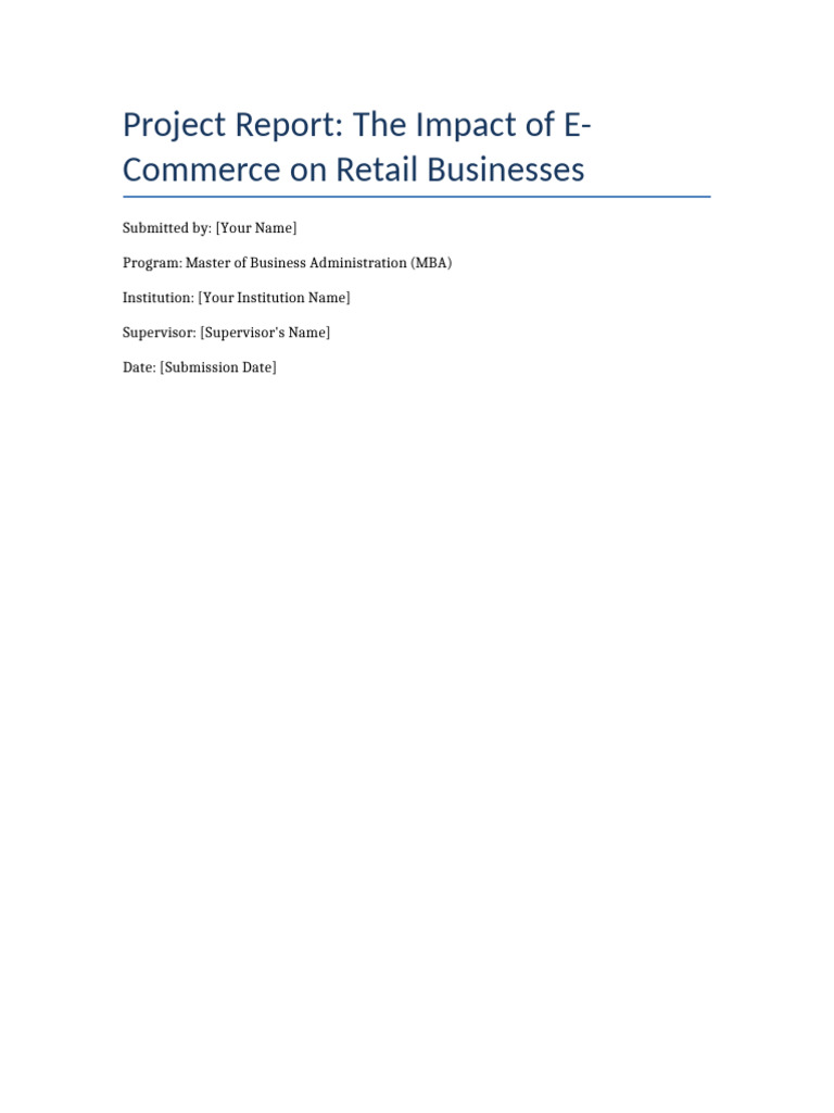 E-Commerce's Impact on Retail Businesses | PDF | Retail | E Commerce