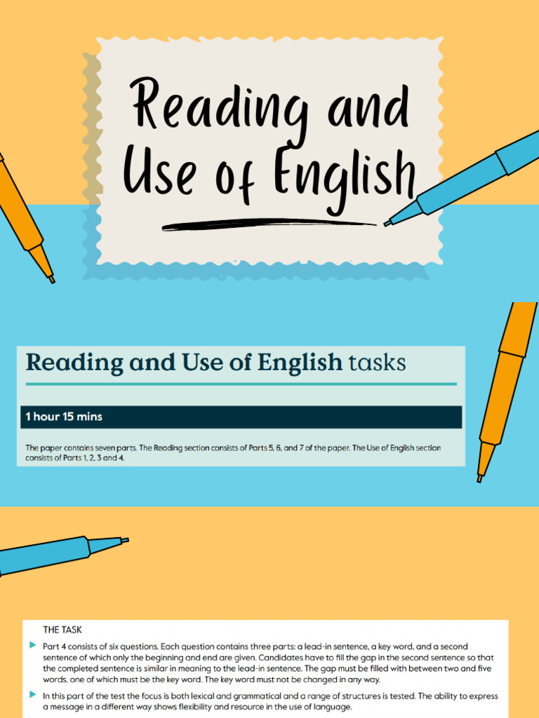 Reading and Use of English - Part 4 (FCE) | PDF