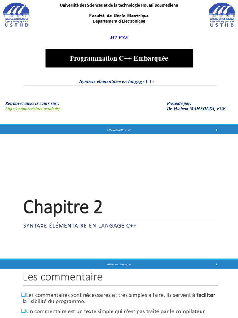 Introduction à la Programmation C++ | PDF | Variable (informatique ...