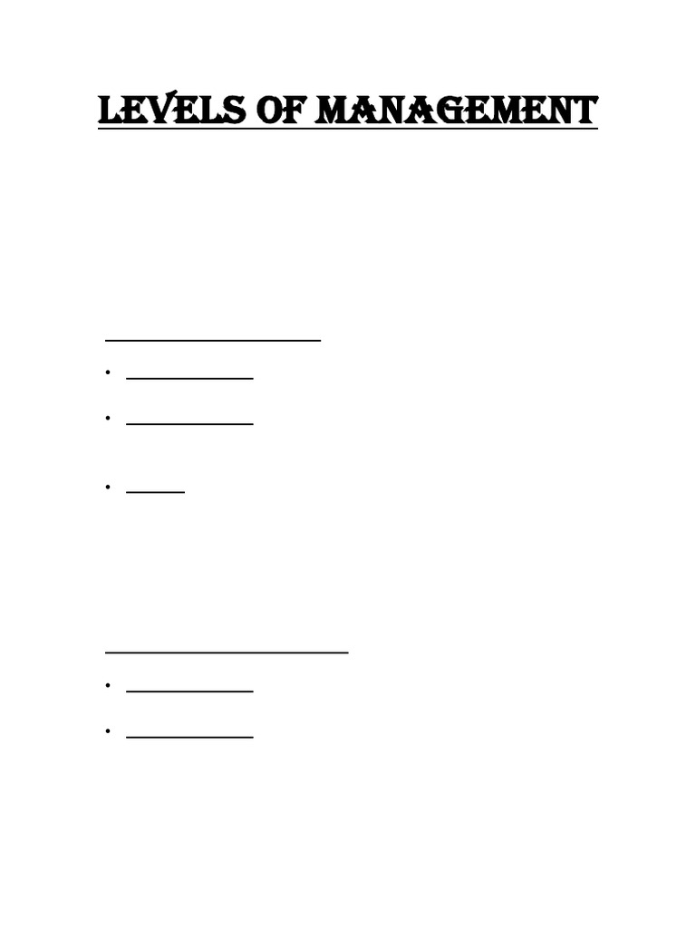 Levels of Management | PDF