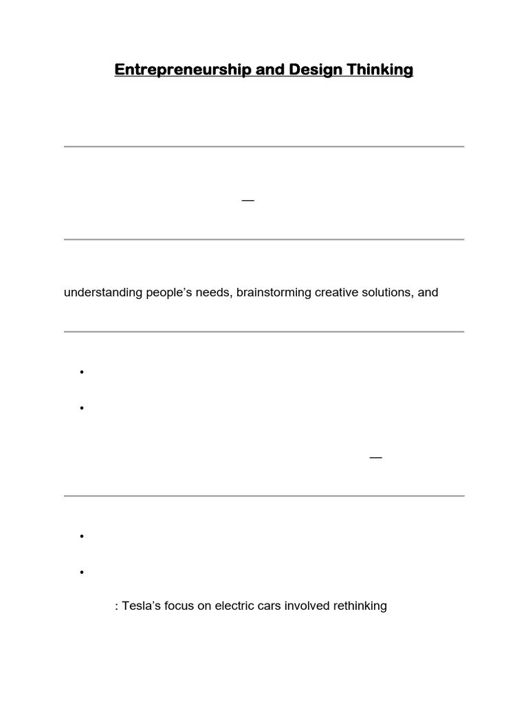 Entrepreneurship Through Design Thinking | PDF | Design Thinking ...