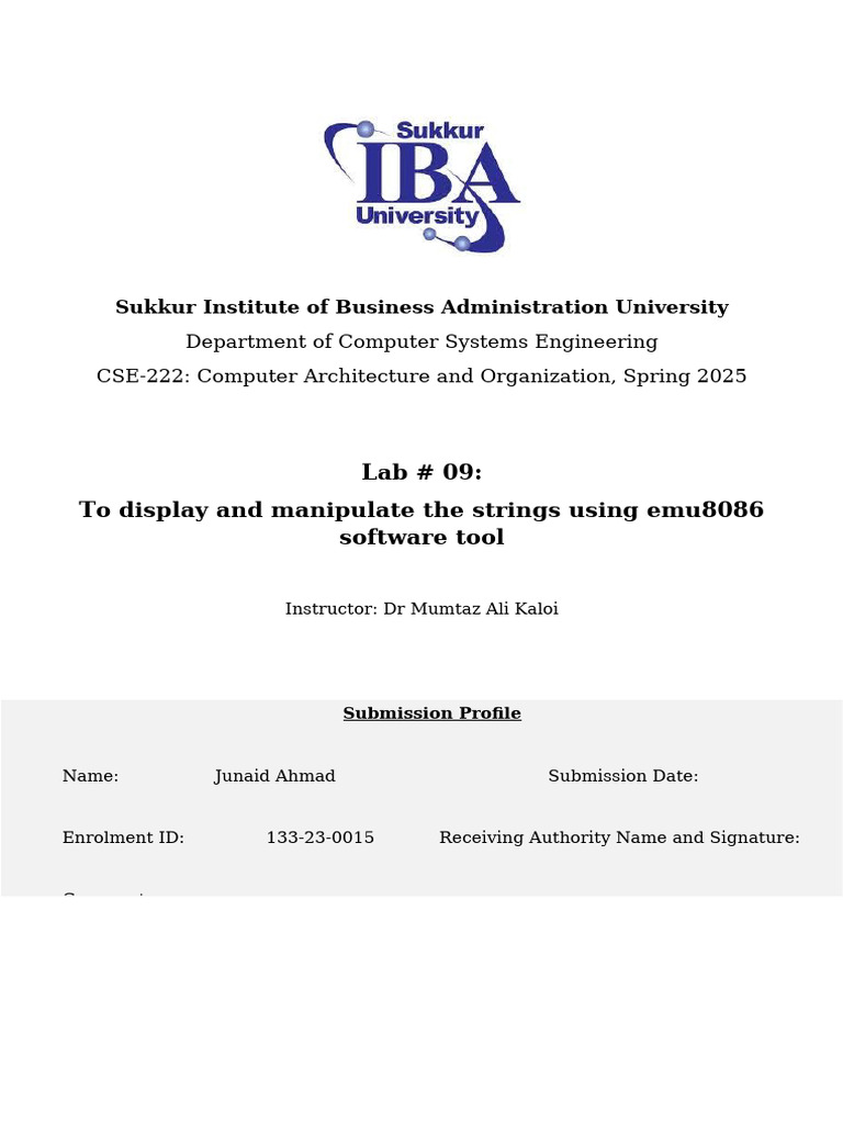 String Manipulation in 8086 Assembly | PDF | String (Computer Science ...