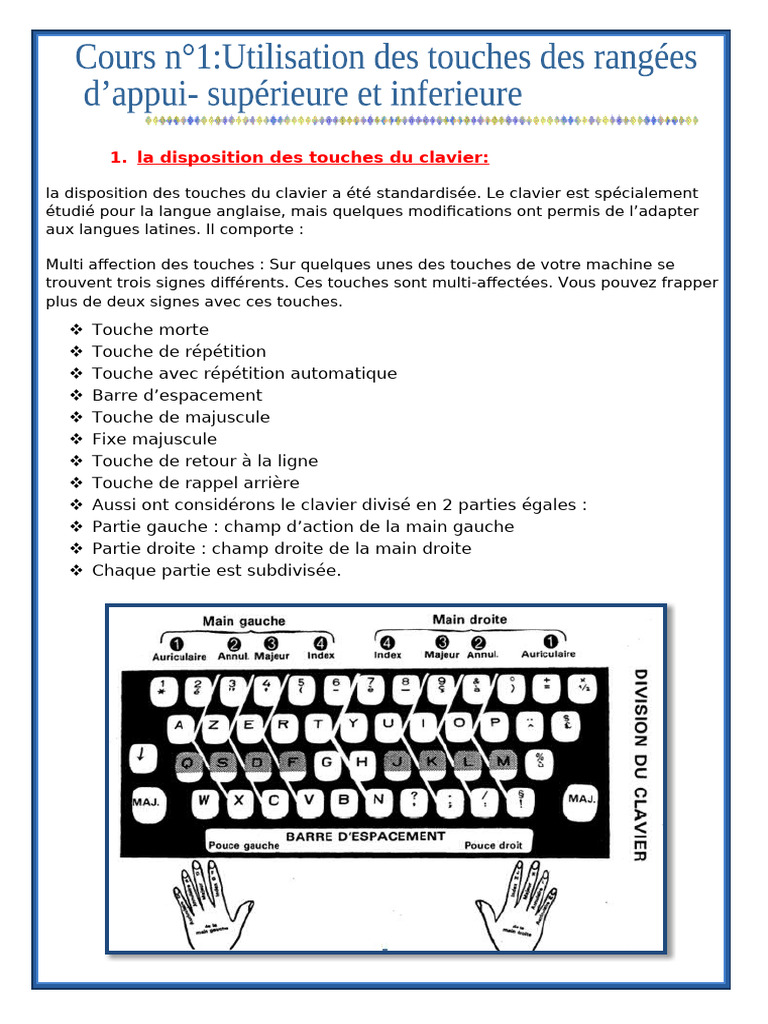 Disposition et utilisation du clavier | PDF | Texte