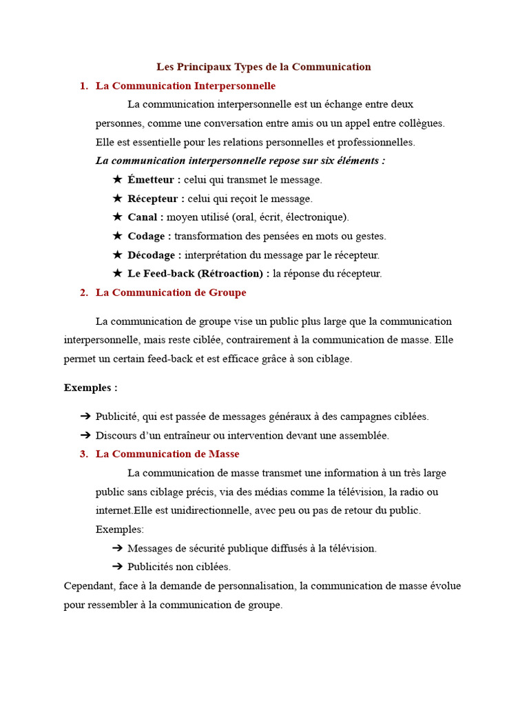 Types de Messages en Communication | PDF | la communication | Publicité