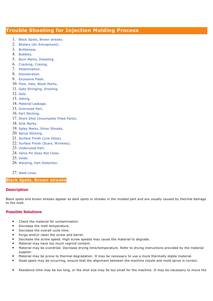Injection Molding Troubleshooting Guide | PDF | Valve | Applied And ...