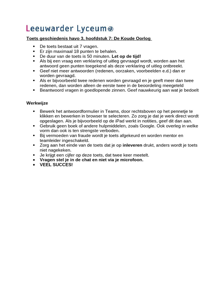 Digitale Toets h7 Havo 3 | PDF