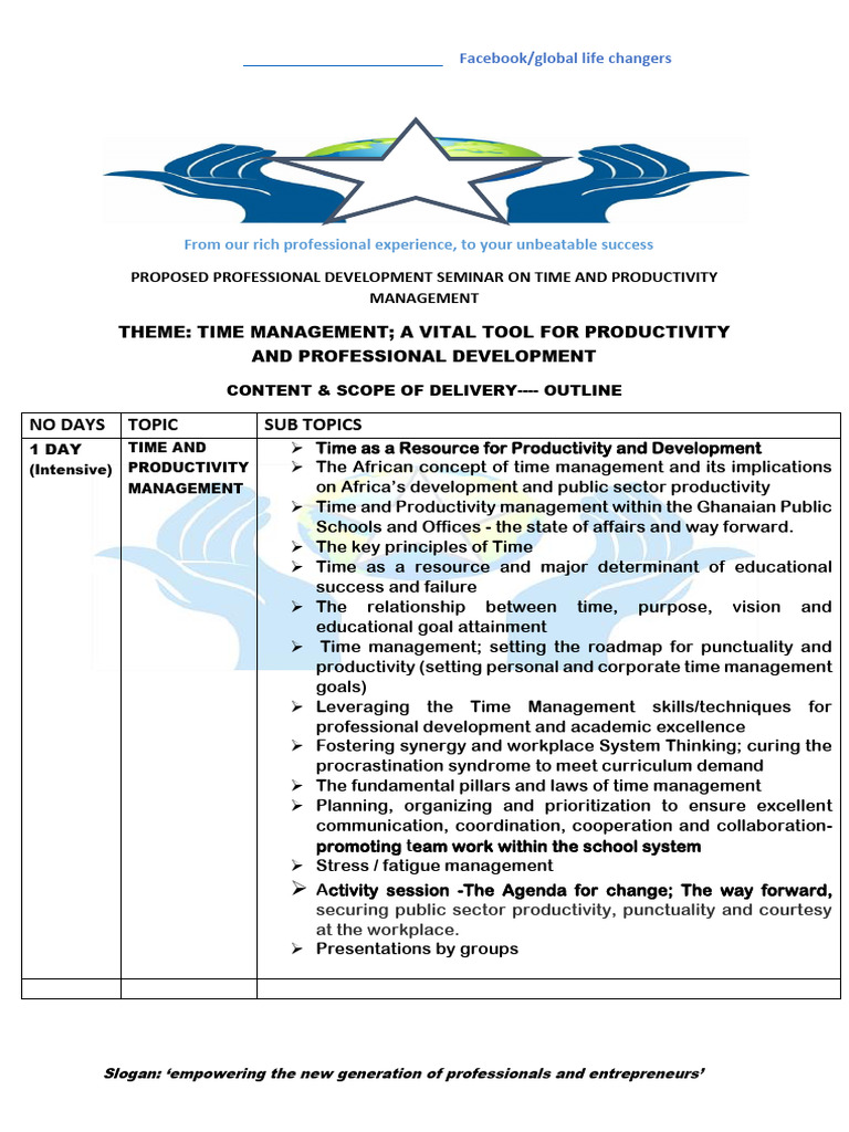 Time Management Seminar for Productivity | PDF | Time Management ...