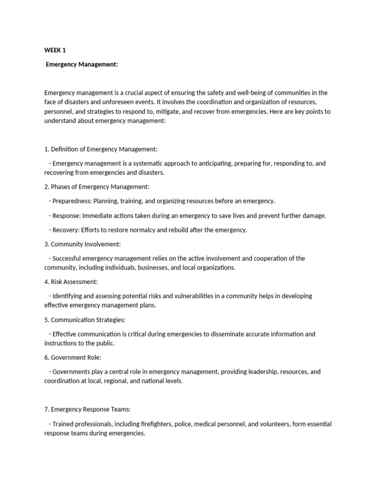 Emergency Management Basics for Students | PDF | Emergency Management ...