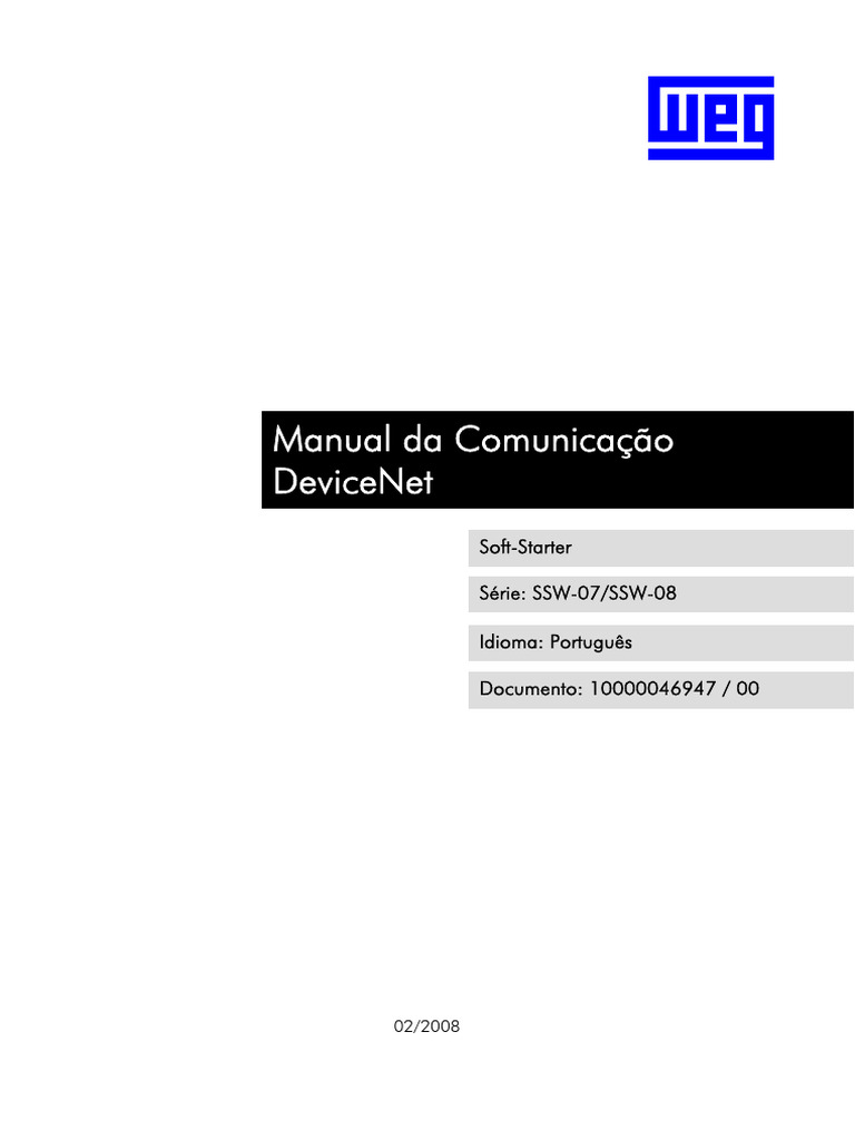 Manual de Comunicação DeviceNet SSW-07/08 | PDF | Rede de computadores ...