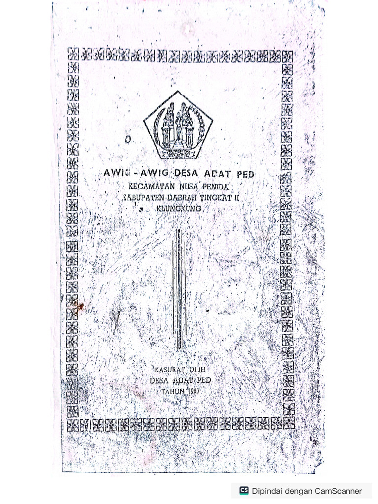 (NOVUM 1) Awig-Awig Desa Adat Ped | PDF