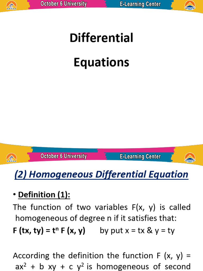 3 - Differential Equation (Homogenuos) | PDF | Mathematical Objects ...
