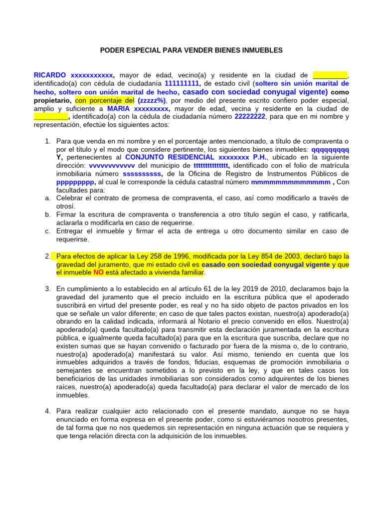 MODELO PODER VENDER | PDF