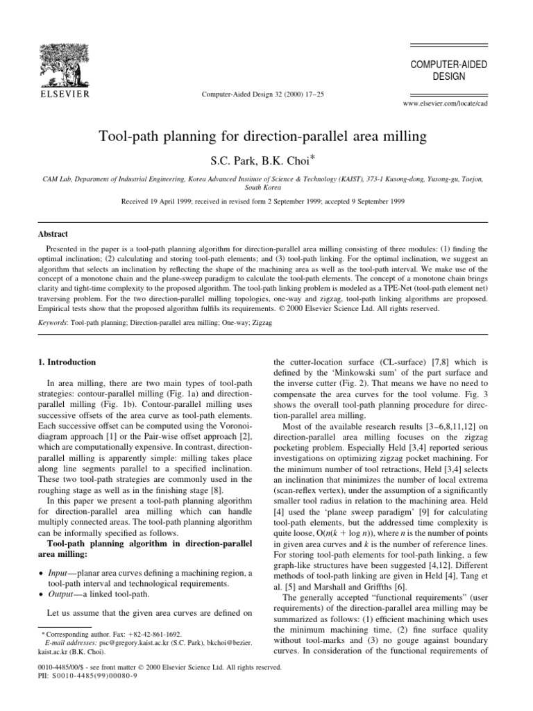 Tool Path Planning For Direction Paralle | PDF | Mathematical ...