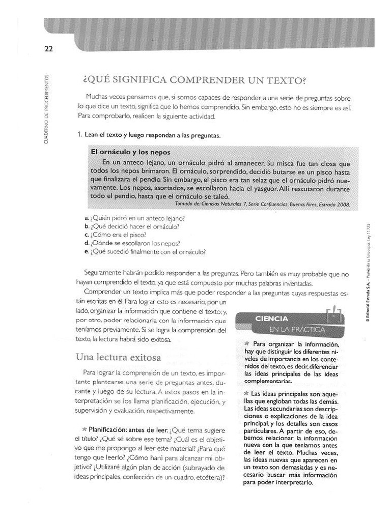 Comprender Un Texto | PDF