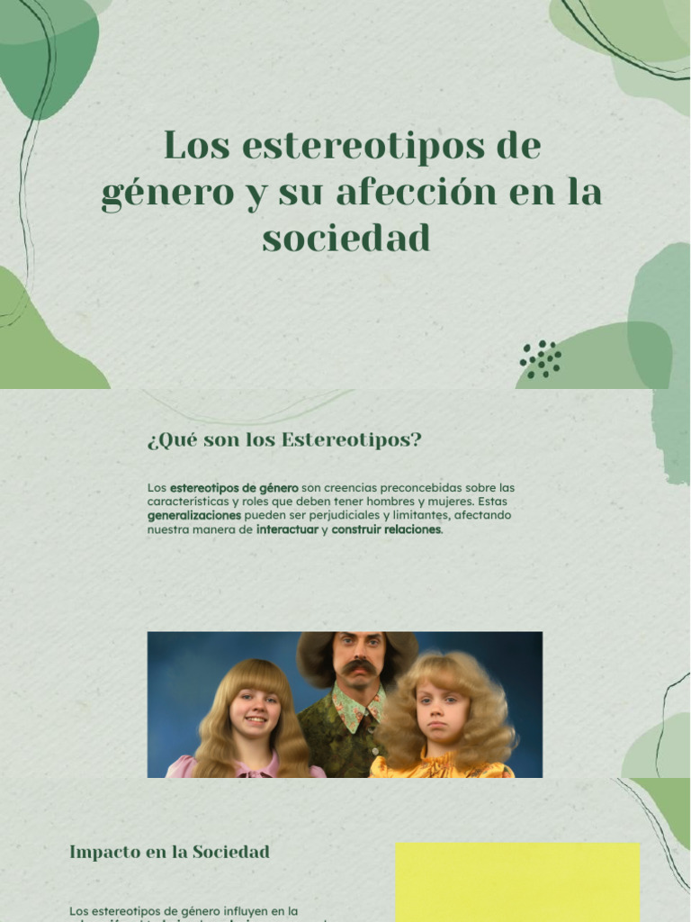 Presentación de Los Estereotipos de Género | PDF | Estereotipos | Rol ...