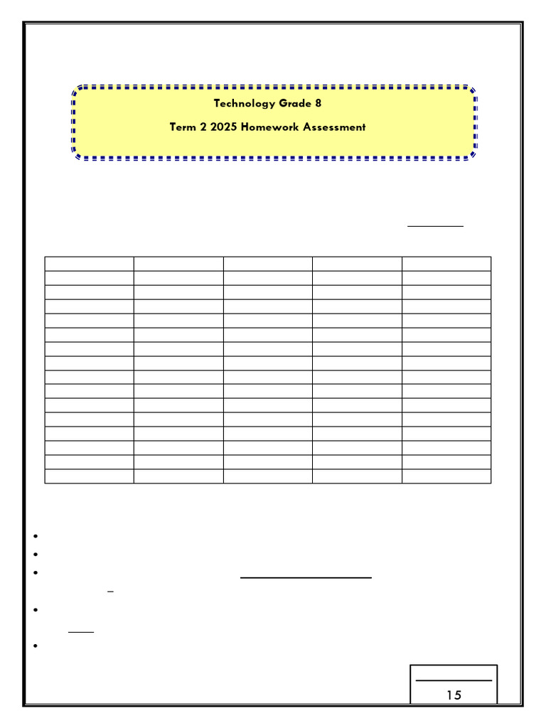 2025 Baseline Assessment Task Term 2 GR 8 | PDF | Multiple Choice