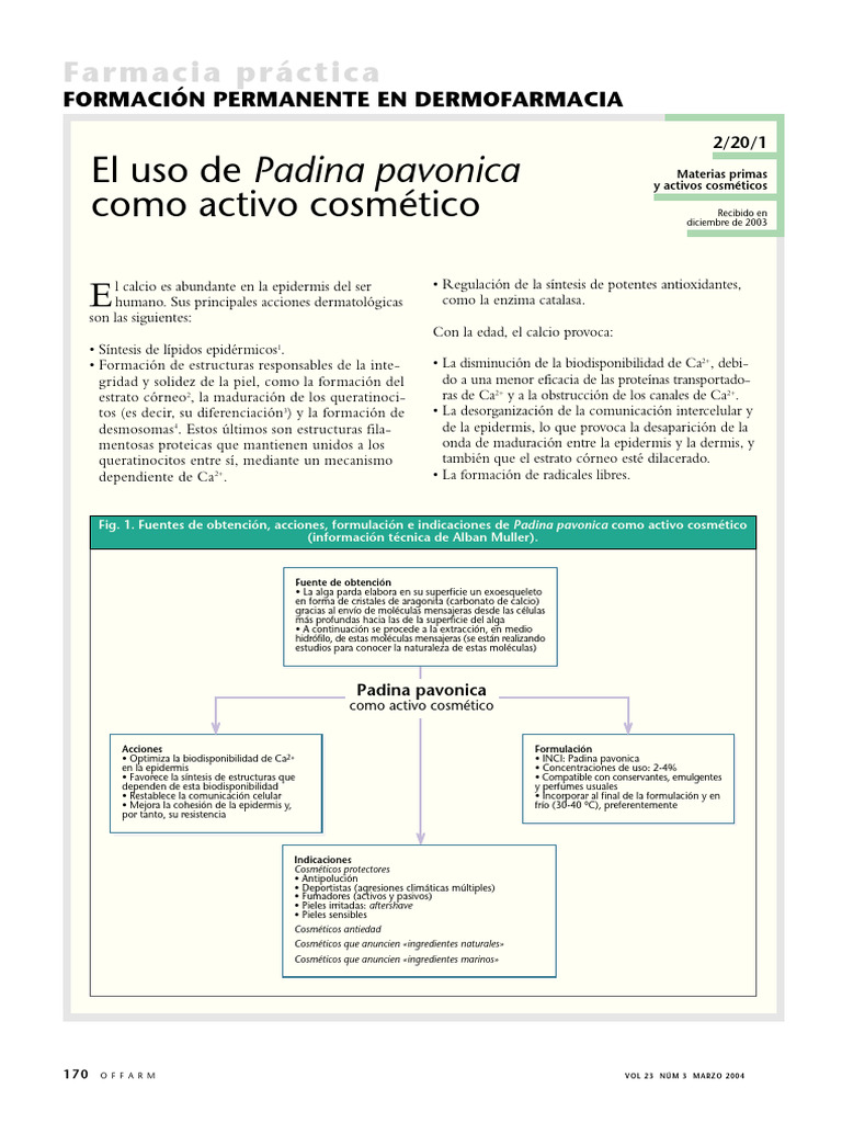 Beneficios de Padina pavonica en cosmética | PDF | Epidermis | Piel