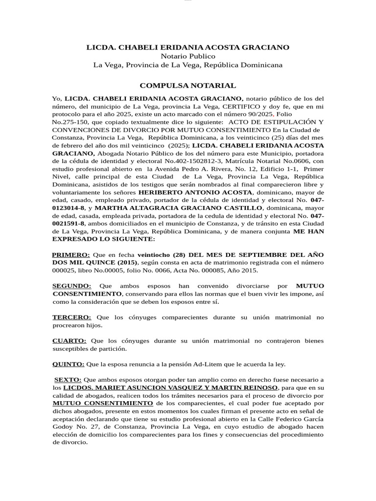 Compulsas Notariales de Divorcio 2025 | PDF | Divorcio | Instituciones ...