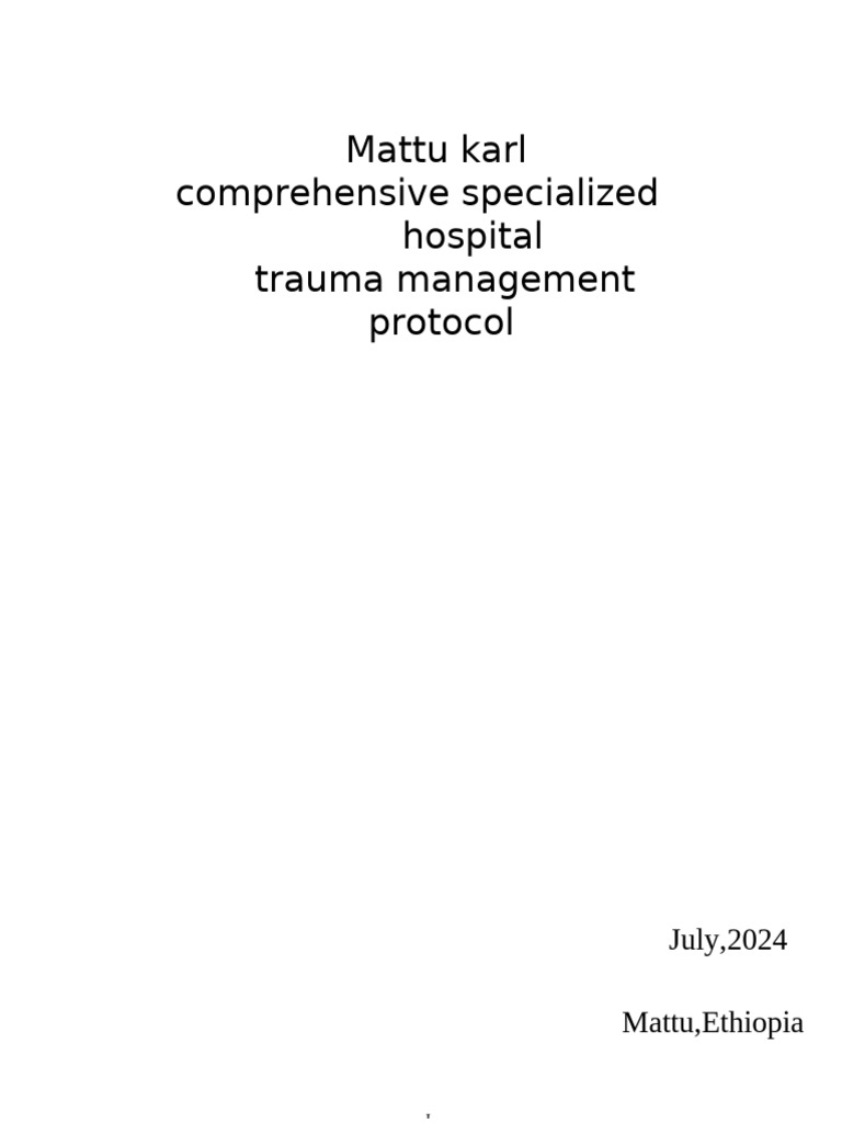 Trauma Management Protocol Overview | PDF | Major Trauma ...