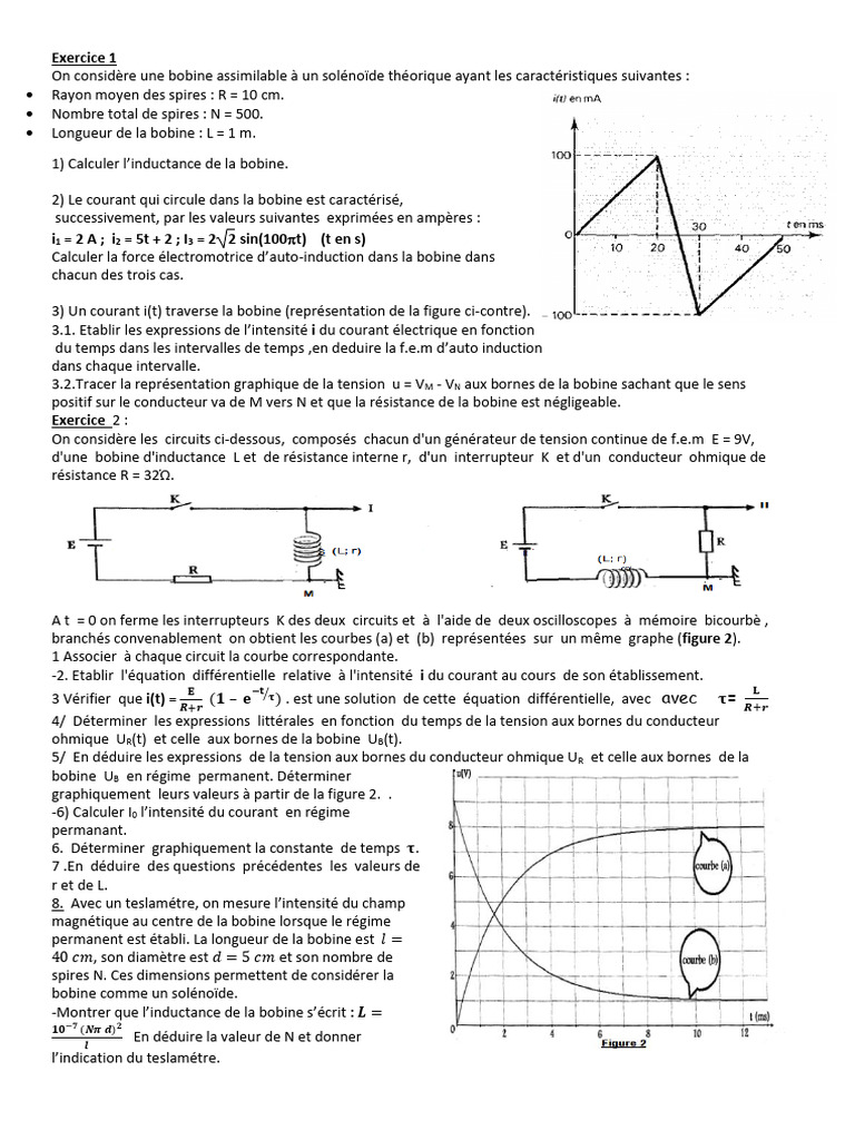 Calcul de l'inductance et f.e.m. bobine PDF Inducteur Résistance — free download