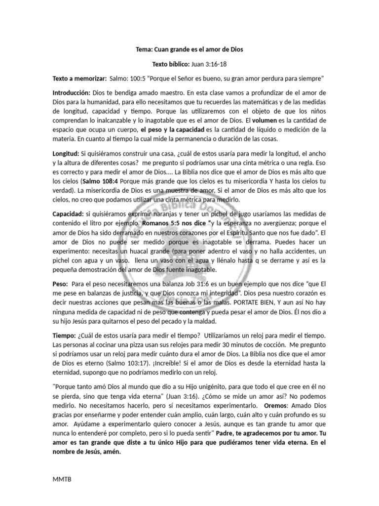 El Infinito Amor de Dios en la Biblia | PDF | Amor | Dios