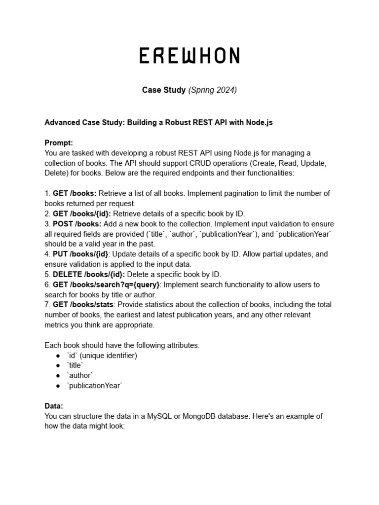 Case Study Spring 2024 | PDF | Databases | Computing