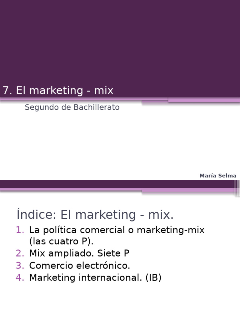 Tema 7. El Marketing Mix | PDF | Marketing | Mercado (economía)