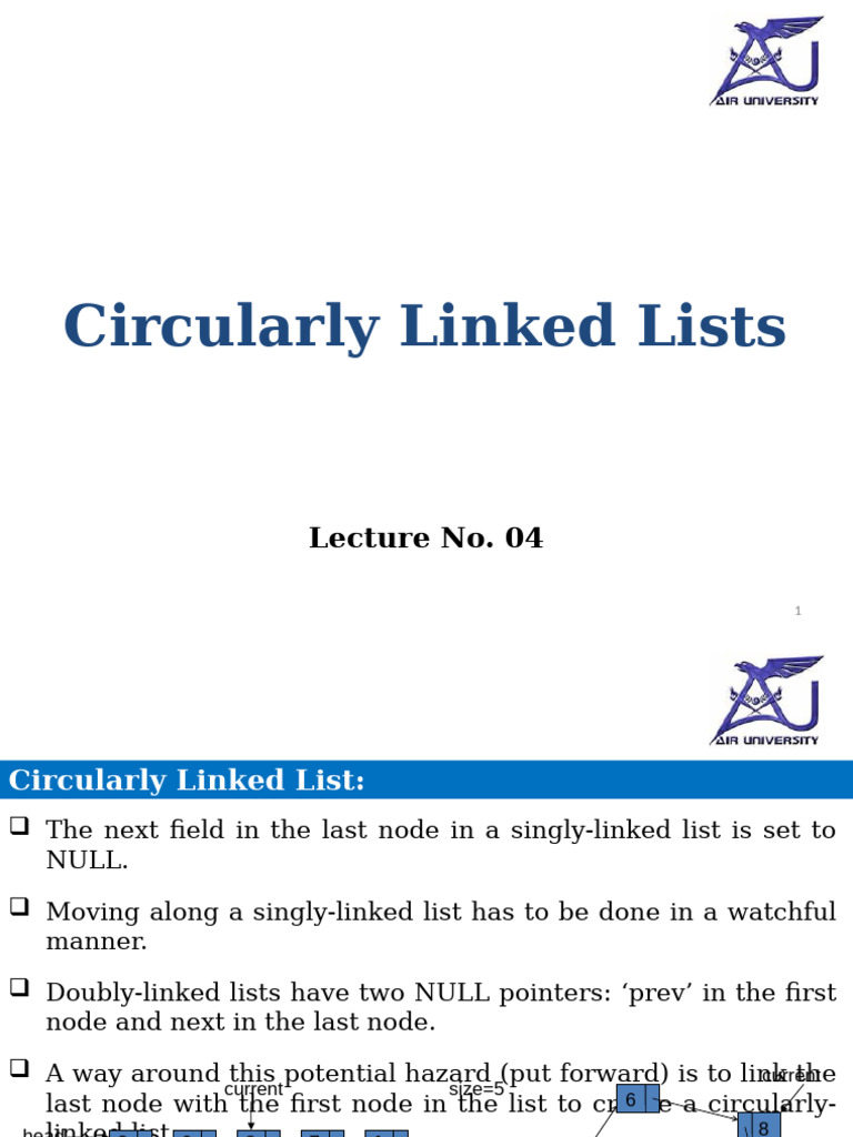Circular Linked Lists | PDF | Computer Data | Theoretical Computer Science