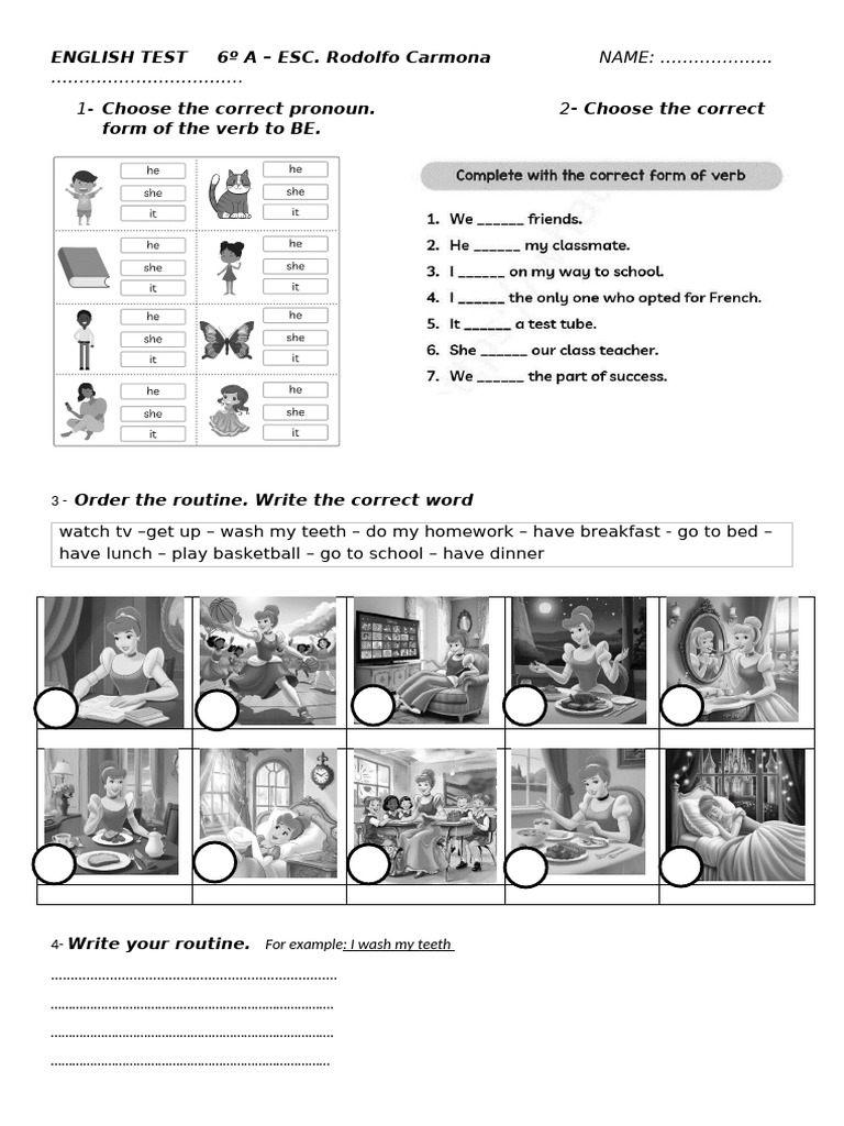 English Test for 6th Grade Students | PDF