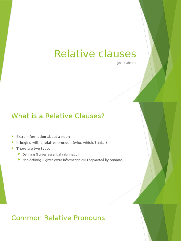 Relative Clauses | PDF | Pronoun | Grammar