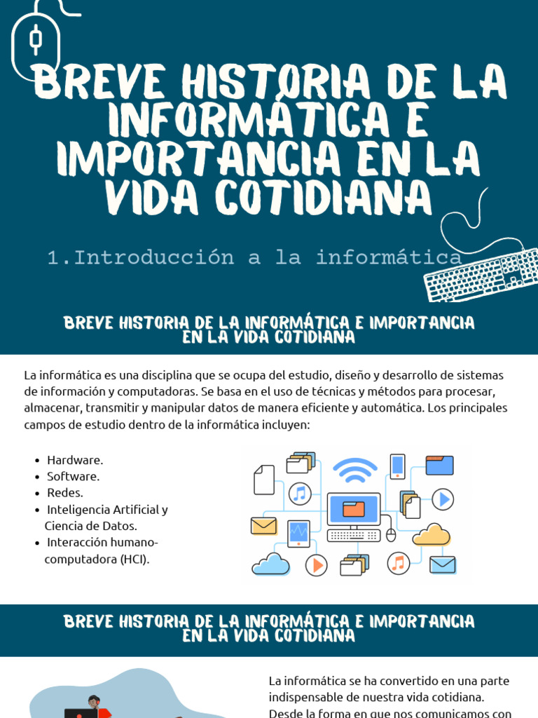 Breve Historia de La Informatica e Importancia en La Vida Cotidiana | PDF